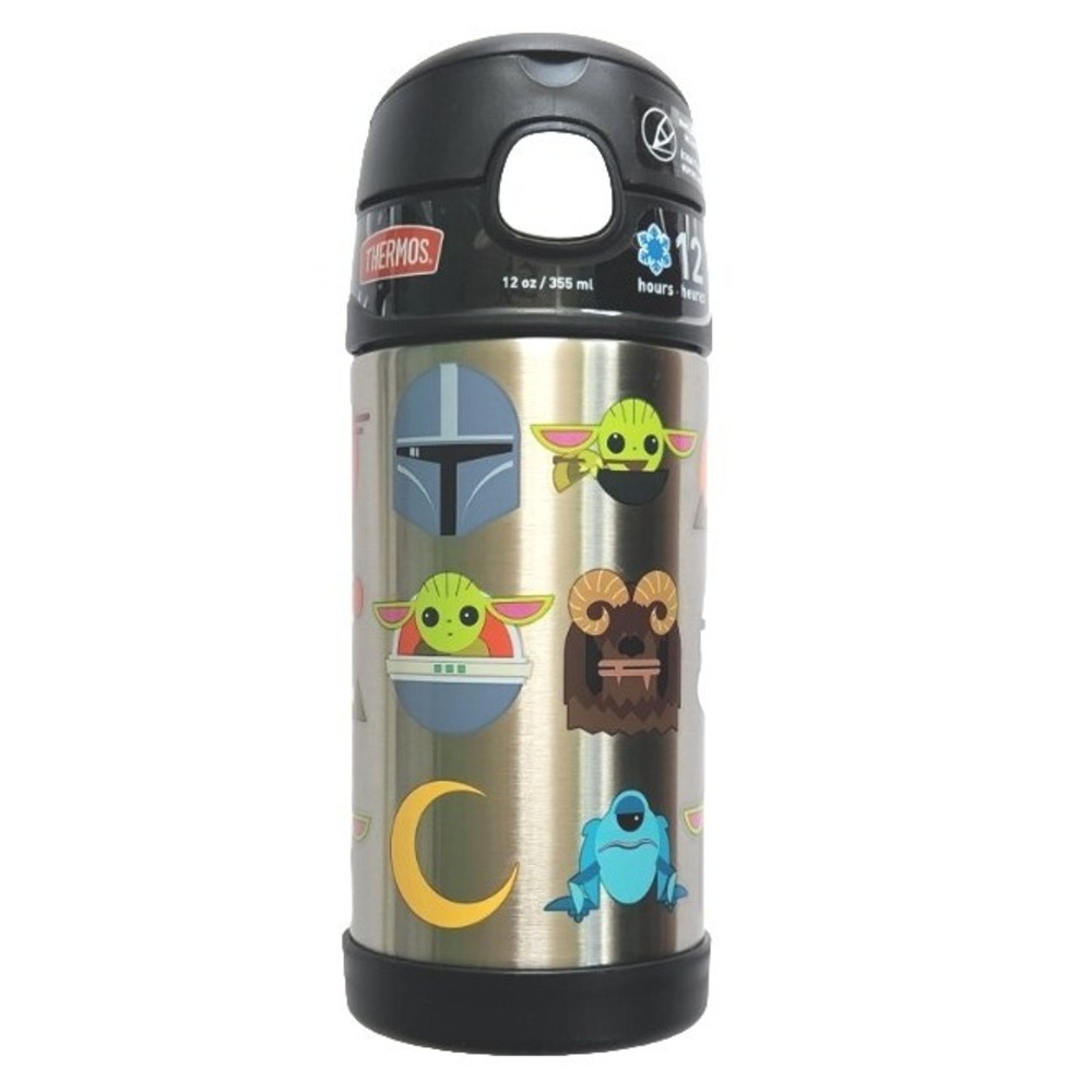 Mandalorian Water Bottle 12oz Star Wars Child Baby Yoda Stormtrooper Thermos NEW
